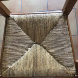 Solid oak armchair fluted seat