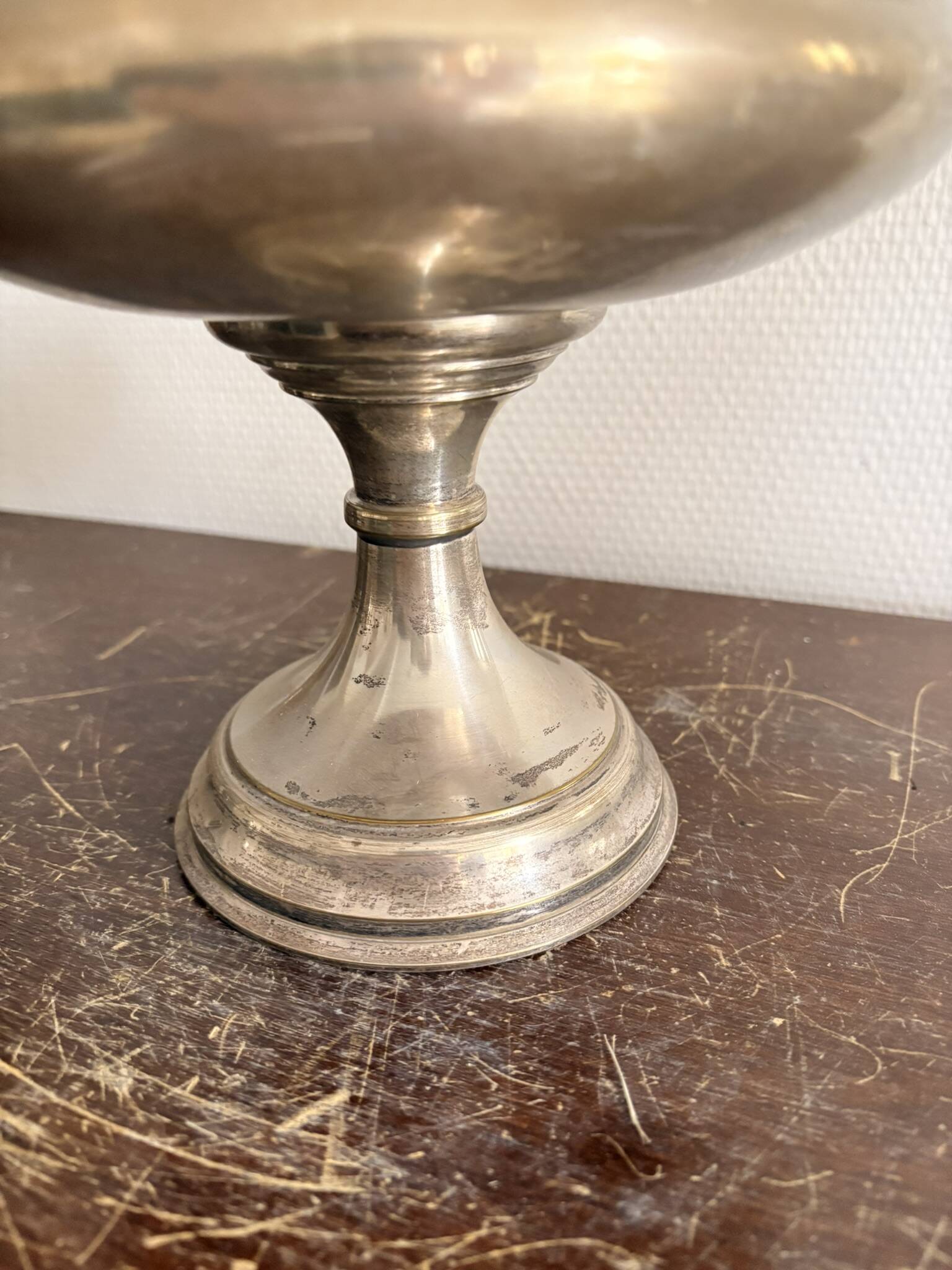 Bowl Coupe Pedestal Sweetmeat Dish Compote Silver-Plated Glass Engraved Fine
