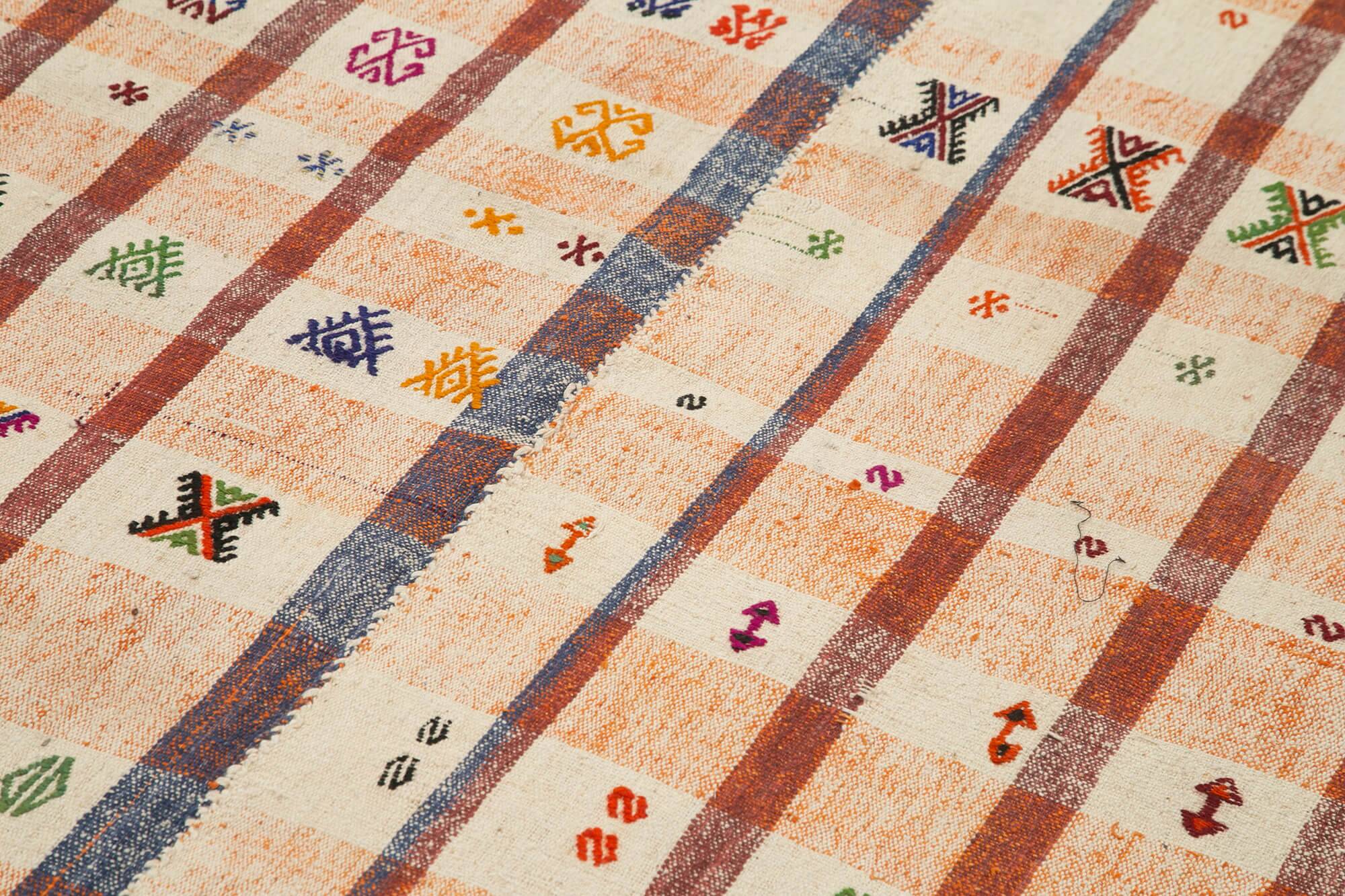 Turkish Handmade Vintage Anatolian Kilim 147 cm x 280 cm