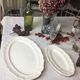 Old oval dishes, ivory color made in france Digoin Sarreguemines