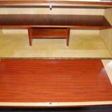 Office, Scandinavian slope secretary, satin wood and teak plating.