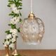 Vintage amber glass globe pendant light
