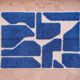 Authentic traditional white and blue Berber rug 2/3 m