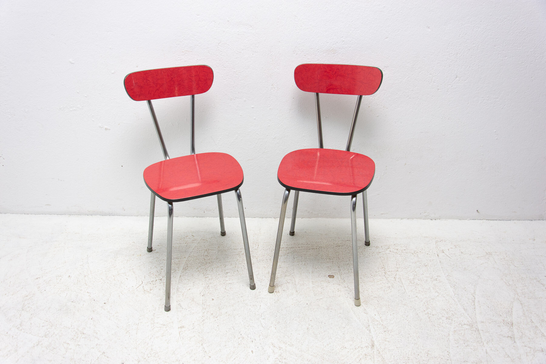 Pair of Czechoslovak colored formica cafe chairs, 1960´s