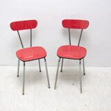Pair of Czechoslovak colored formica cafe chairs, 1960´s
