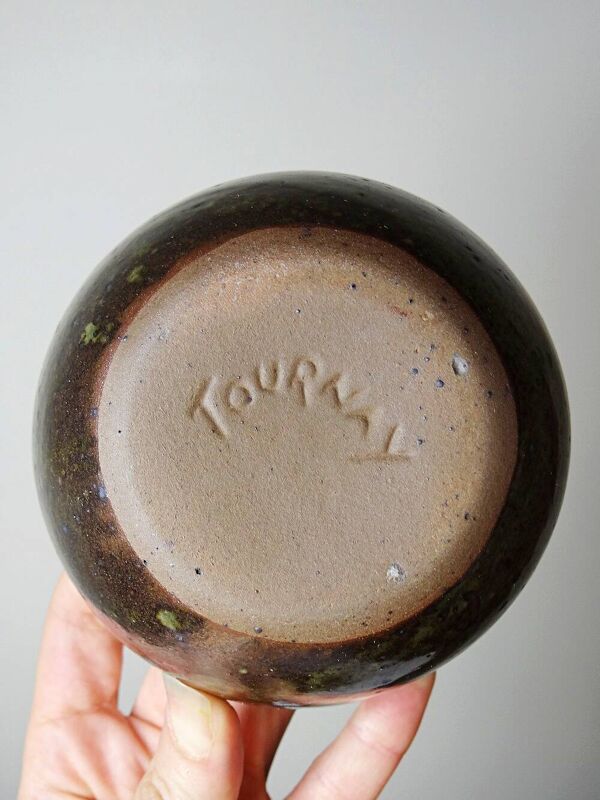 6 bols en grès artisanal émaillés à la cendre signés Tournay vintages 1970-1990