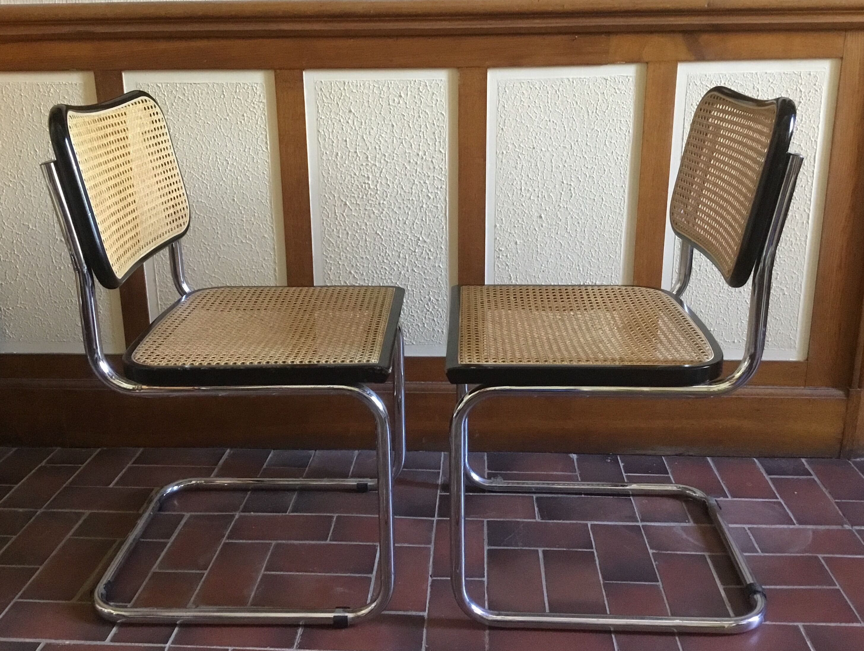 Pair of chairs Cesca B32 vintage designed by Marcel Breuer