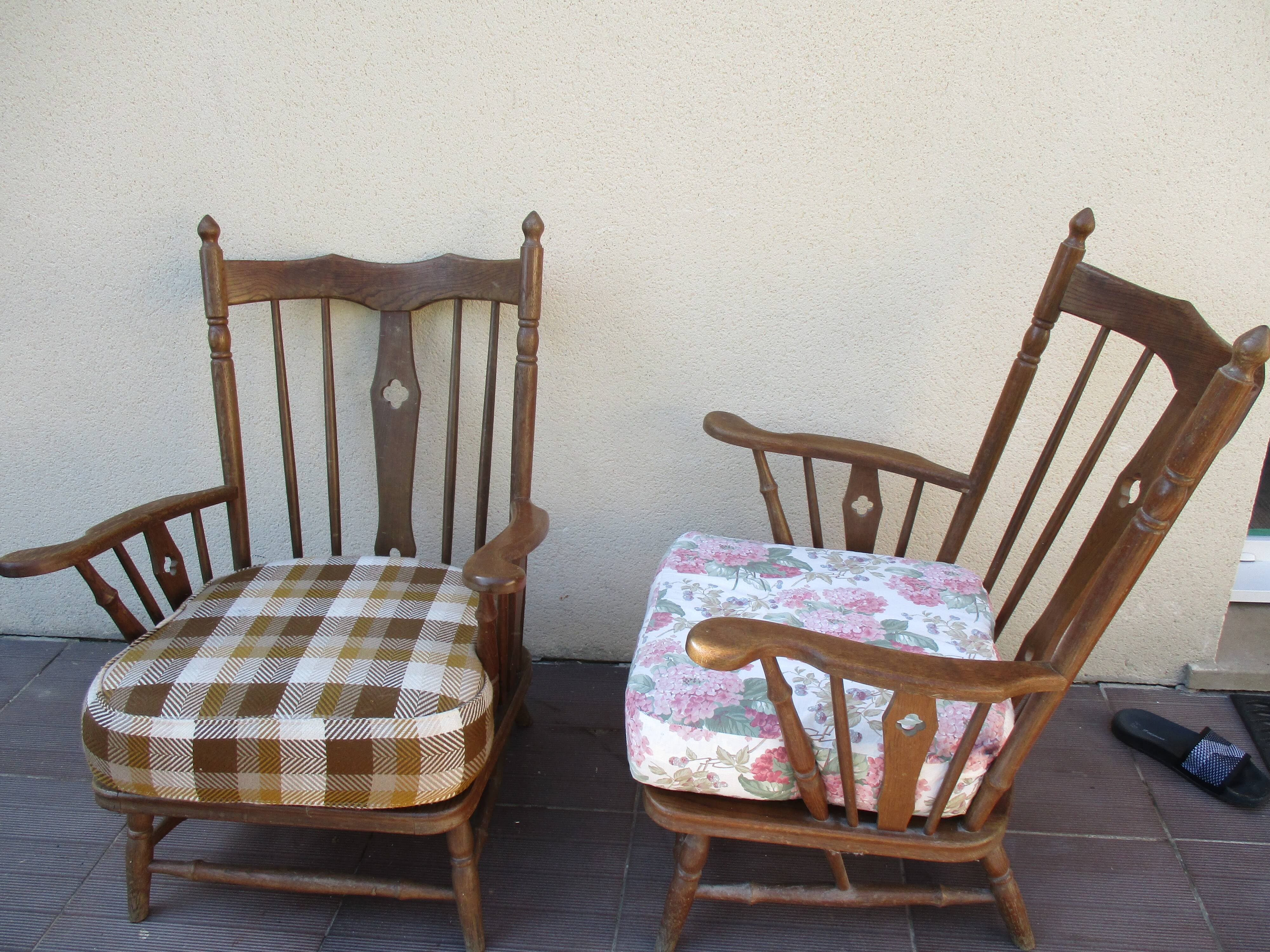 Pair armchair low high-back scandinavian 50/60