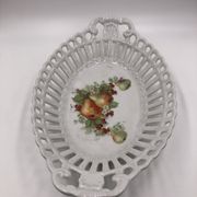 Bread basket or vintage fruit openwork porcelain