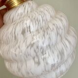 Vintage globe wall light in white Clichy glass