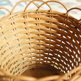 Cache-pot en rotin naturel & peint