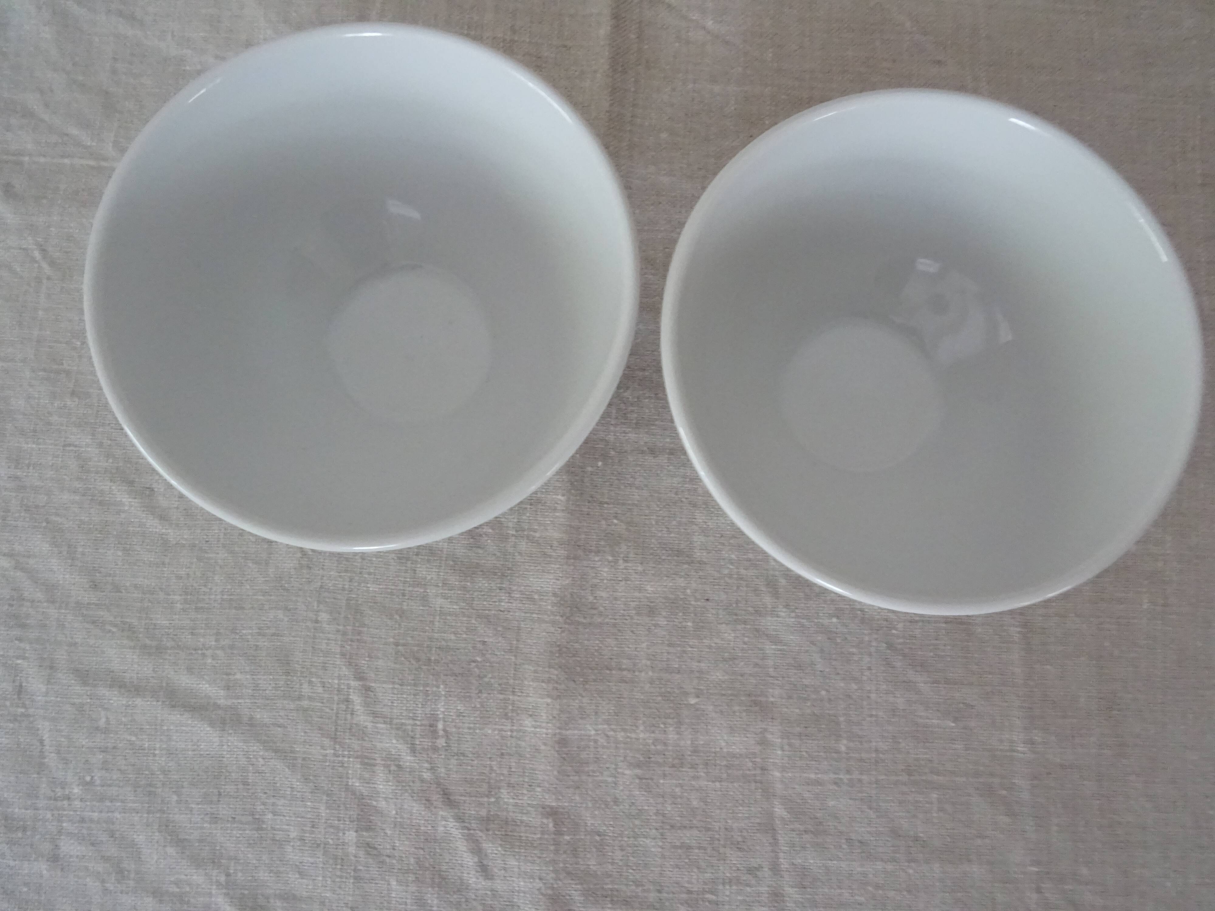 2 Large white porcelain bowls of the Limousin
