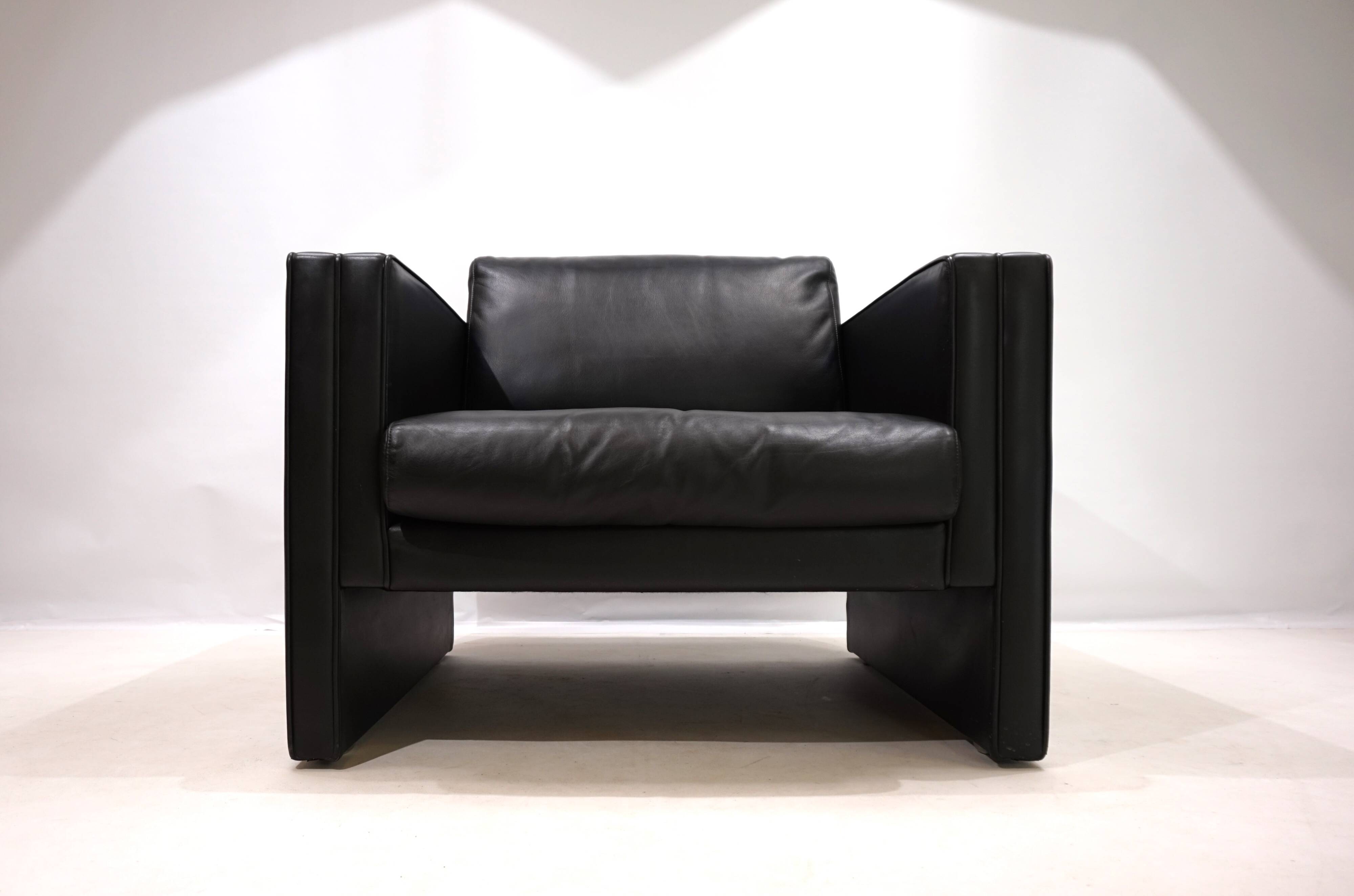 Fauteuil en cuir Knoll Studio Line par Jürgen Lange, 1970
