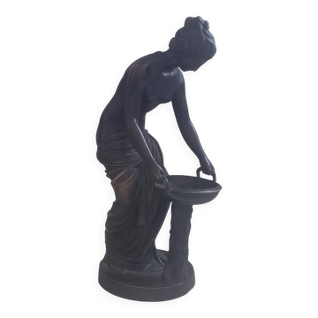Neoclassical female statue - antique style - Antique bronze Wembley 27cm.