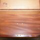 Antique hardwood military campaign desk with writing slope.