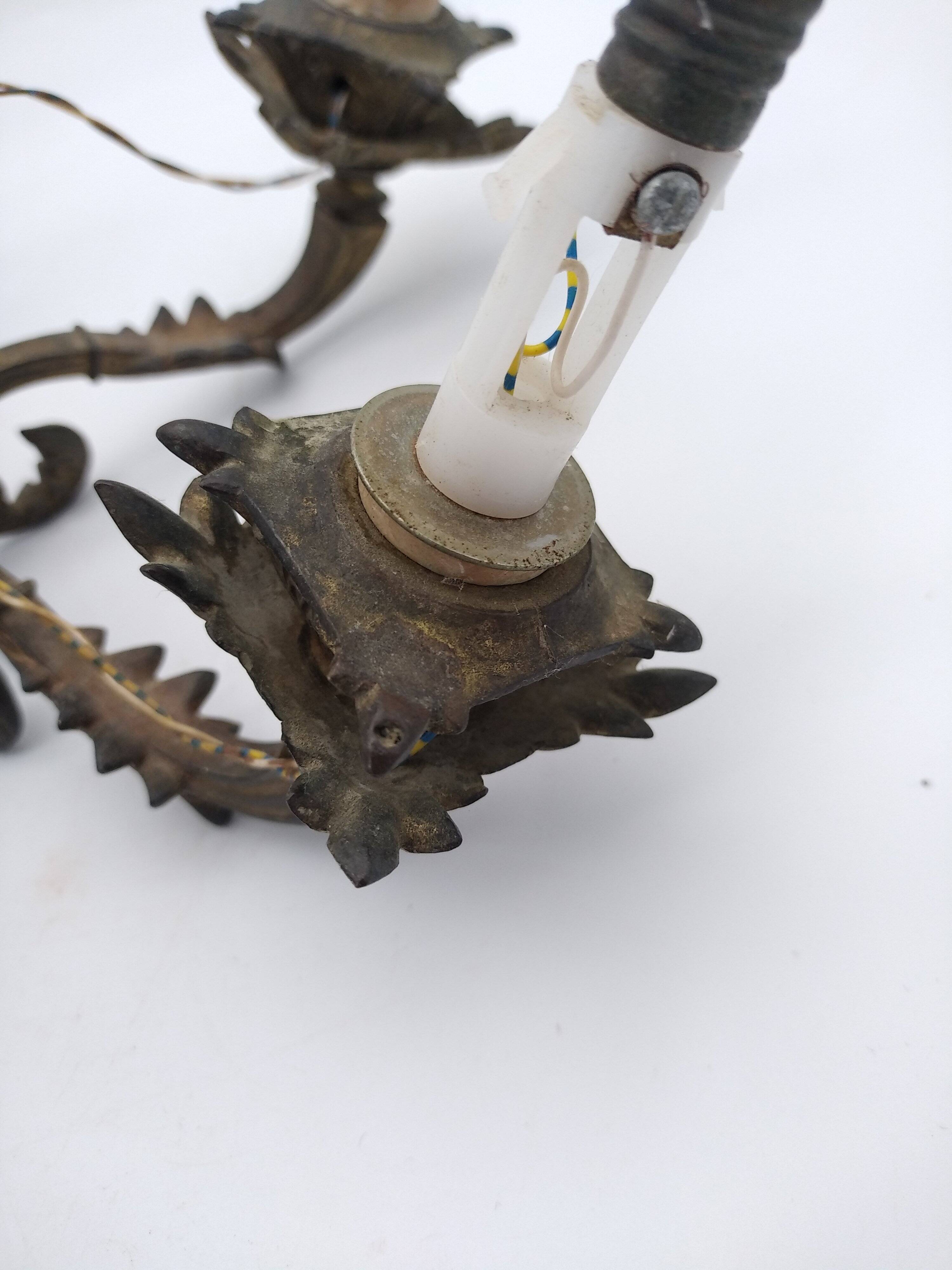 2 bronze wall lights