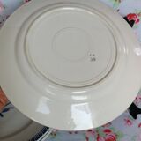 4 assiettes plates anciennes Badonviller rose bleu