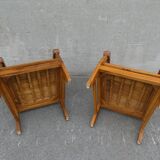 2 colonial bamboo and teak armchairs