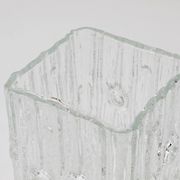 Peill & Putzler Modern Square Op Art Vase in Frosted Glass, Germany, 1970s