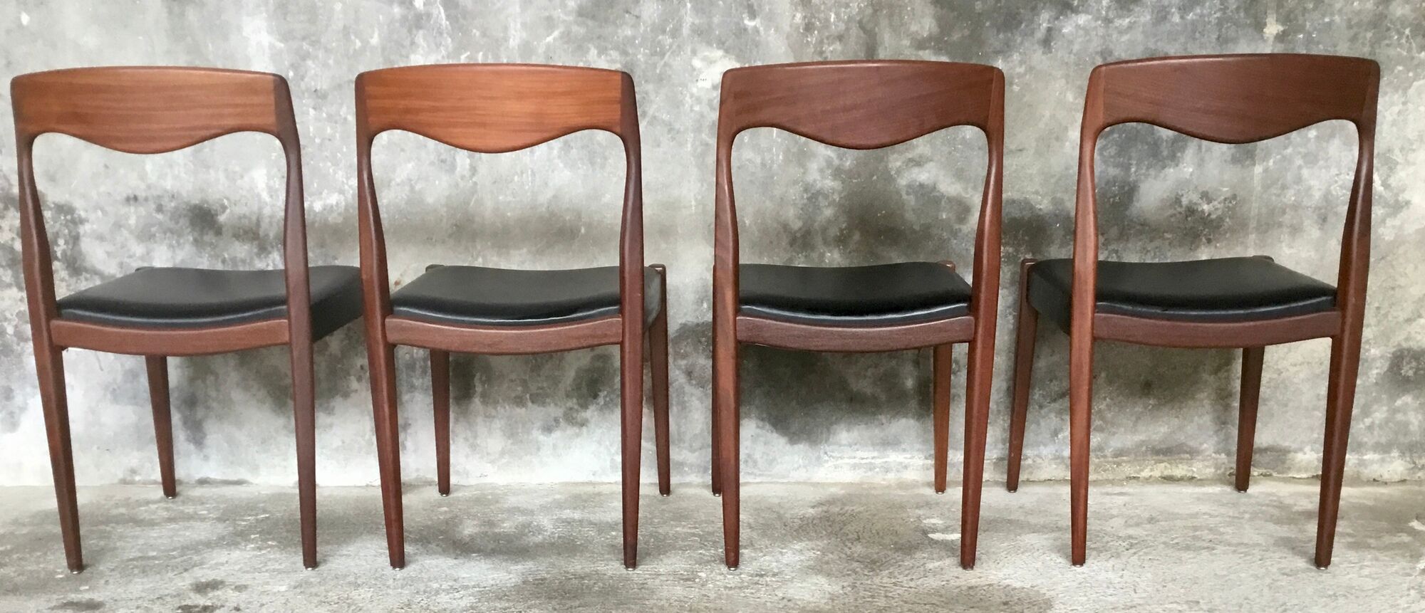 Set of 4 Scandinavian teak chairs brand NF Ameublement - 1960