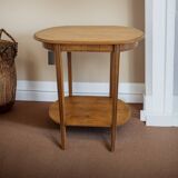 Oval side table with double top in wood - Art Deco style 1940s