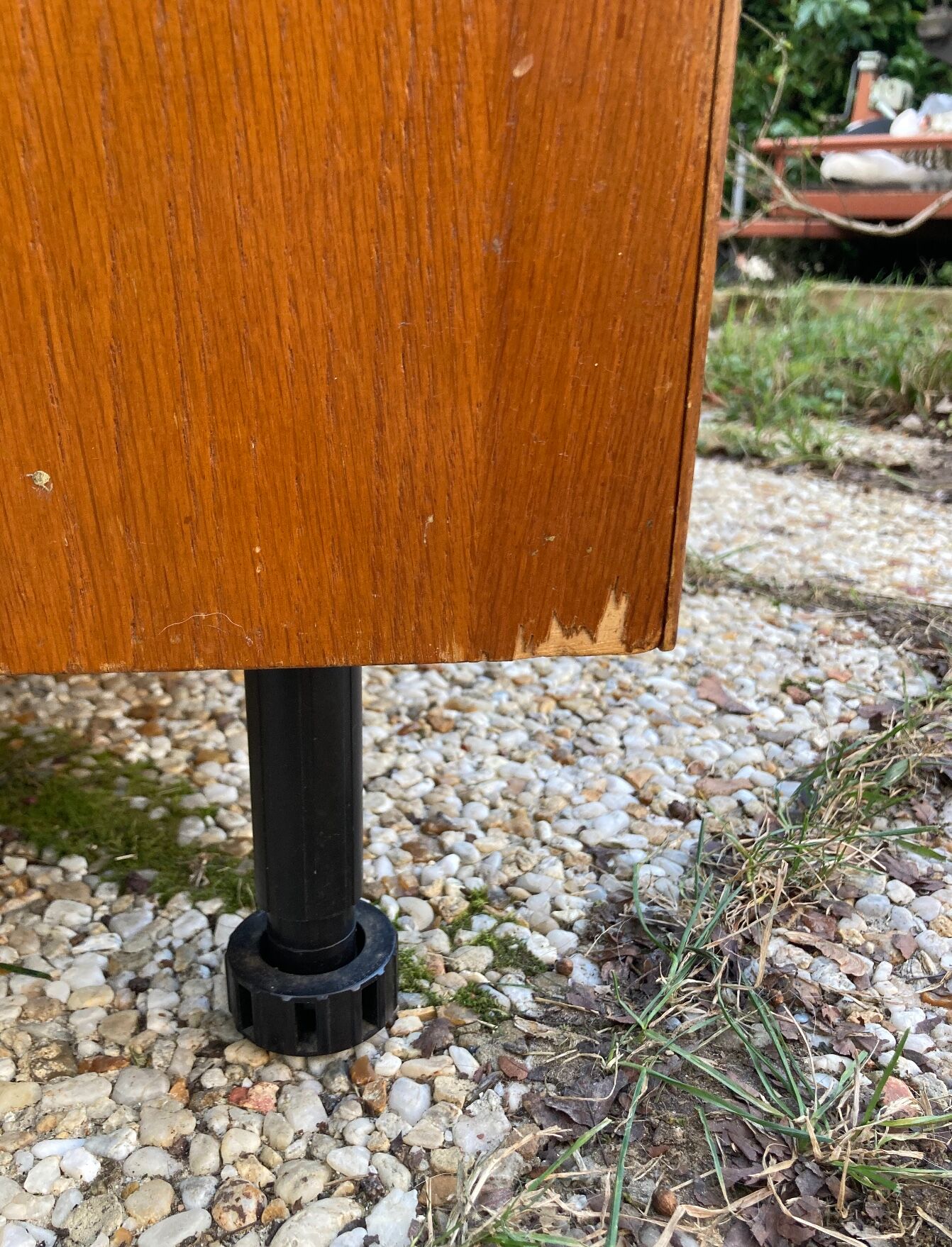 Rattan chest of drawers and vintage wood
