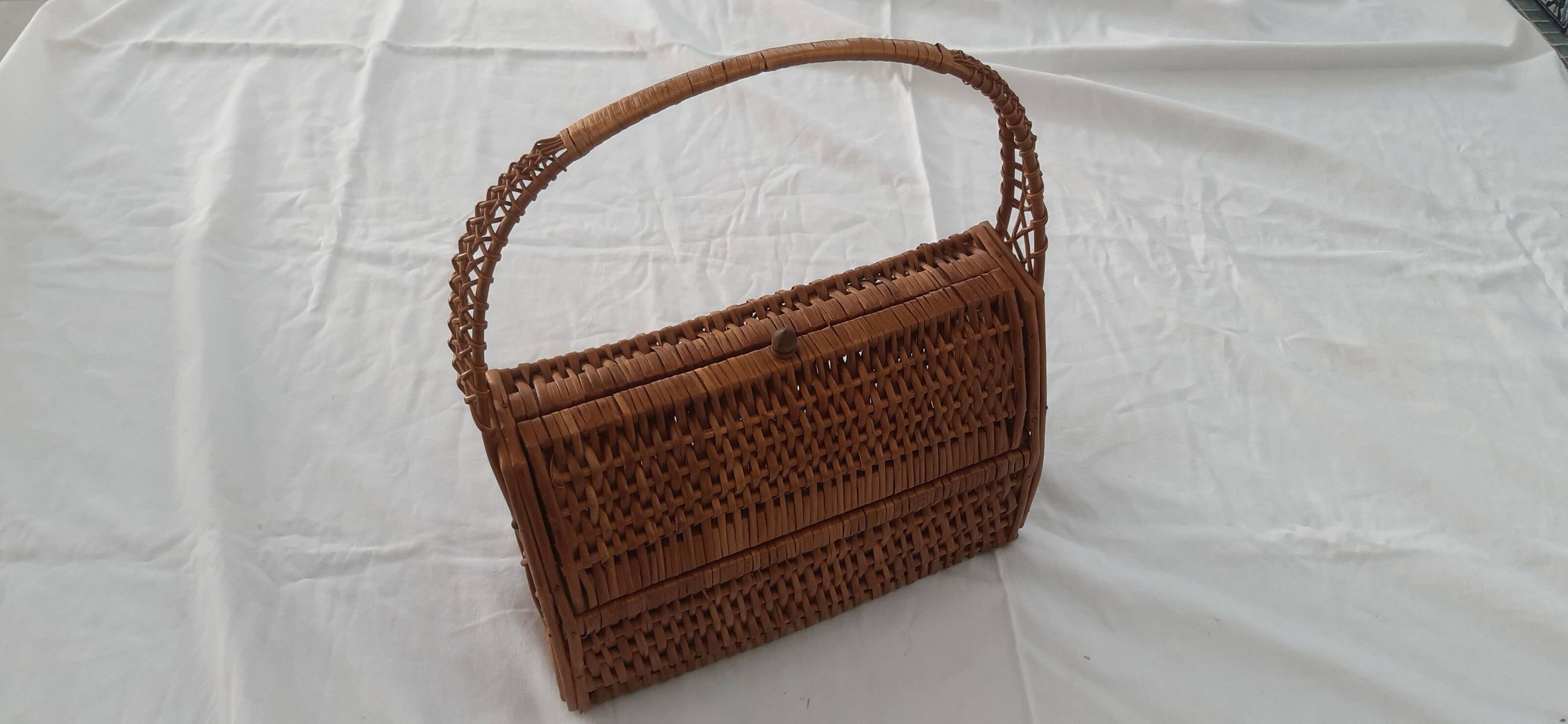 70s wicker handbag