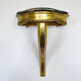 Wall console table in golden wood