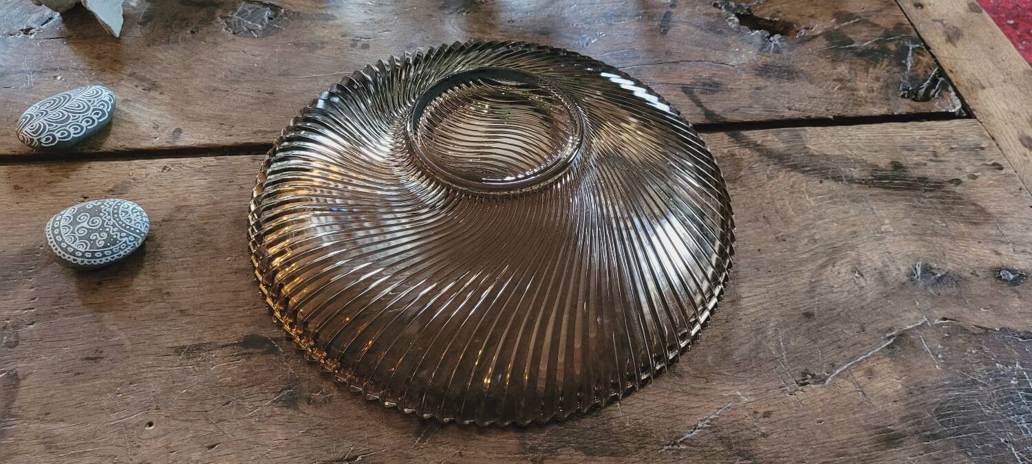 80s smoked glass cup