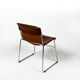 Ensemble de 4 chaises vintage italiennes en chrome et cuir des années 1970