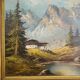 Alpine landscape oil painting with Tyrolean mountain hut