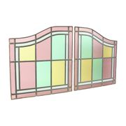 Vintage Stained Glass Window Stained Glass Set of 2 Classic Style 92x50cm