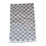 Béni Ouarain rug white gray checkerboard