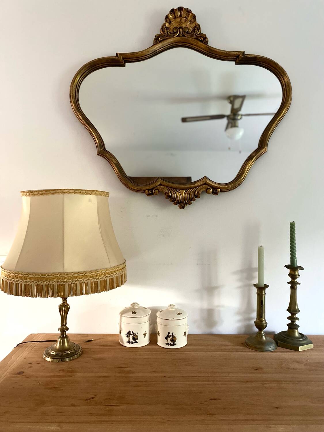 Antique Baroque Shell Mirror