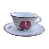 Tasse déjeuner & soucoupe faïence de Niderviller, collection Cassandre