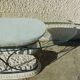 Console colonne grecque en fer forge et verre