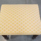 Antique English Footstool/ Ottoman with Turned Legs