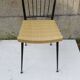 Black metal chair and yellow imitation leather seat