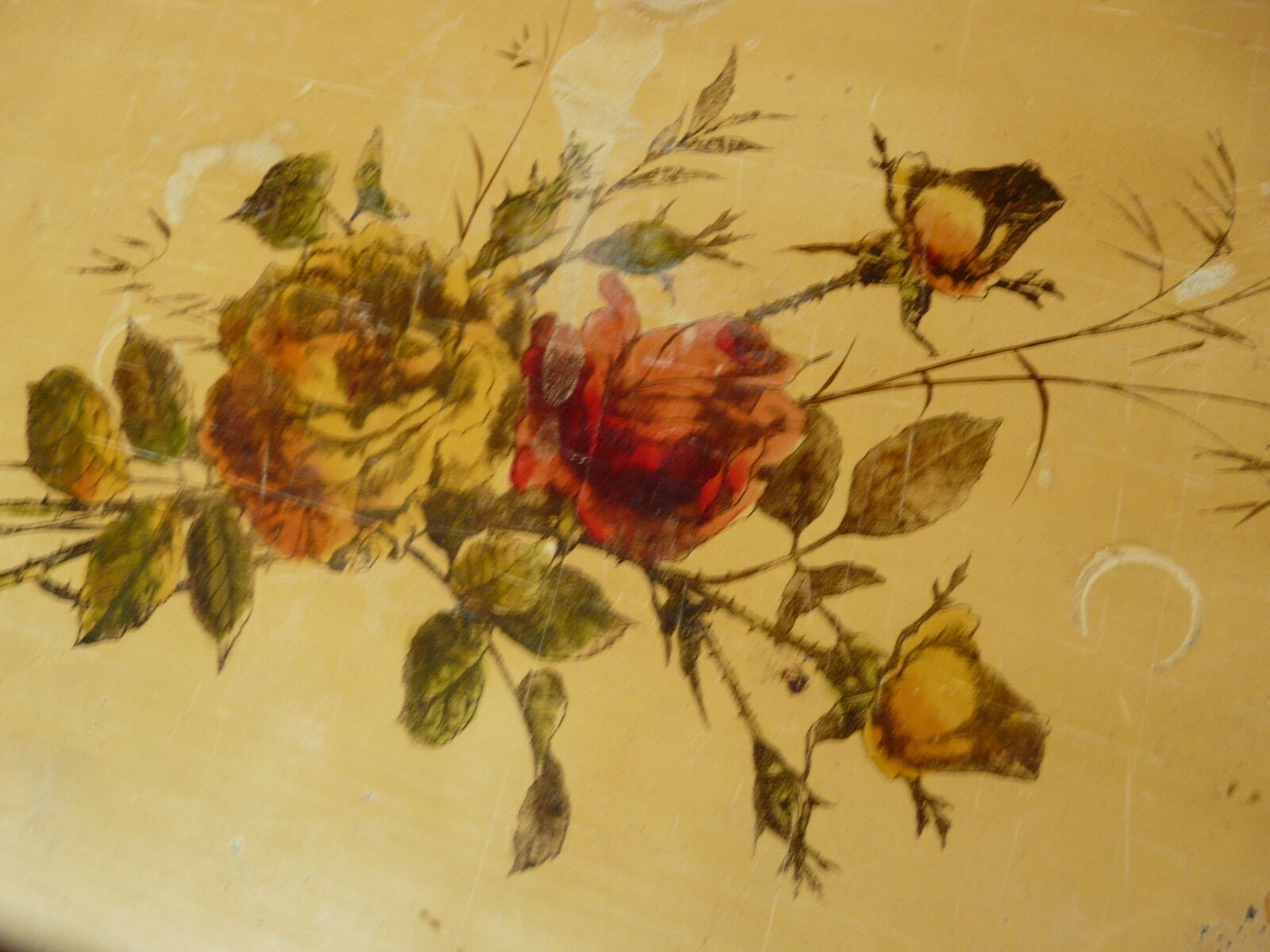 Large napoleon III bamboo floral decoration