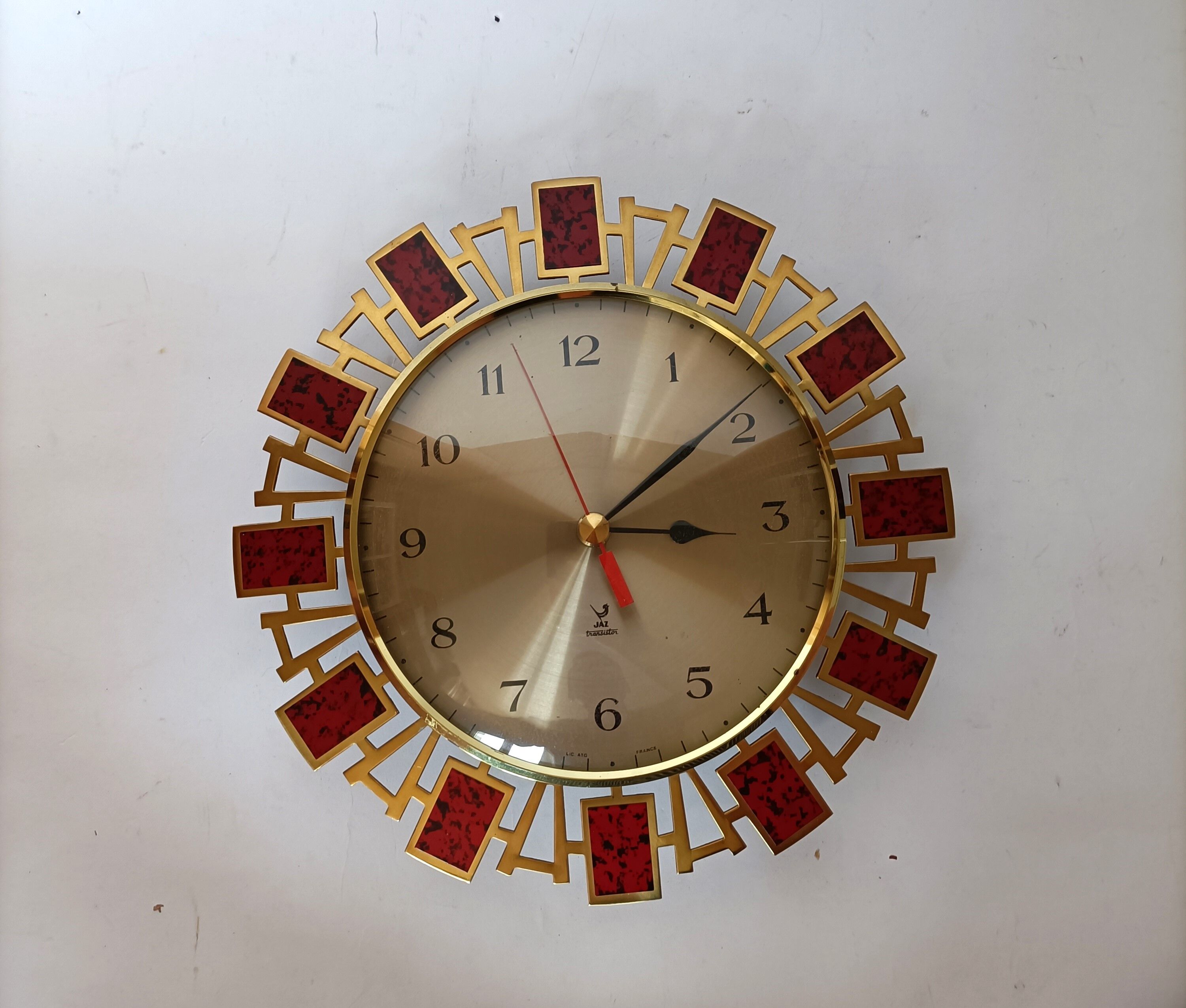 Wall clock Jaz golden brass