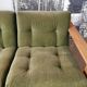 Scandinavian velvet and wood sofa