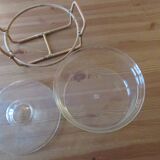 Vintage Bodum glass and rattan vegetable