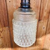 Globe hanging lamp in vintage molded glass