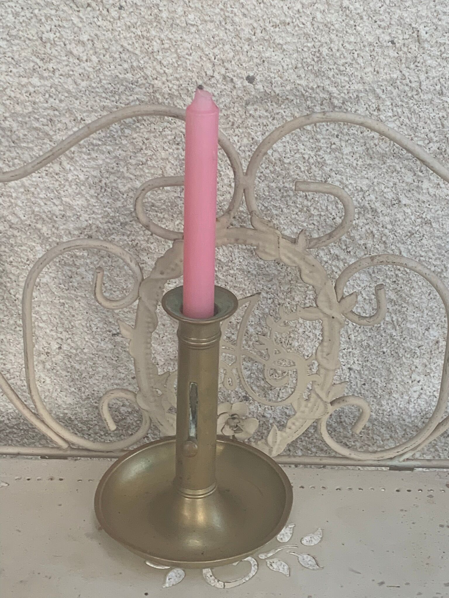 Old copper cellar rat candle holder