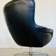 Vintage Danish swivel chair in black leather by Bramin