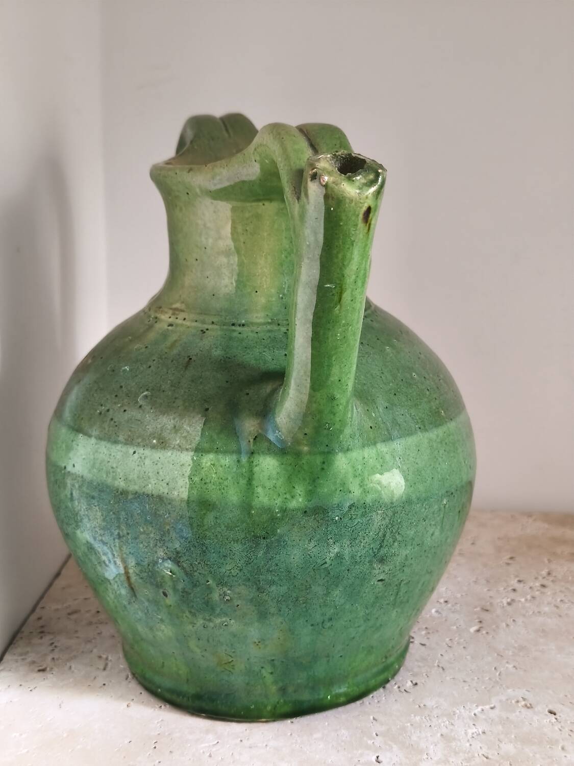 Glazed terracotta water jug