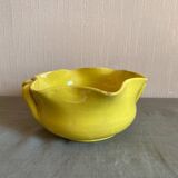 Yellow glazed terracotta salad bowl