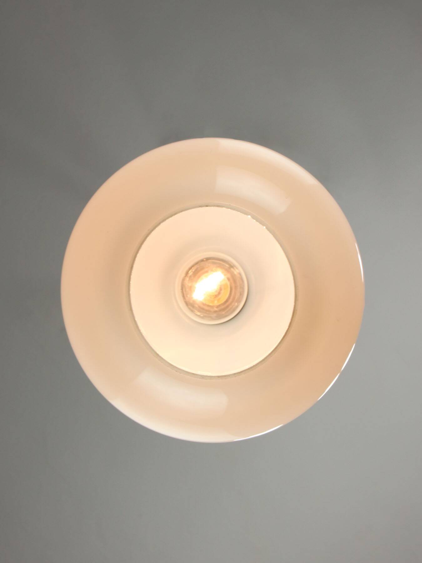 Mid-Century Italian Opaline and Brass Pendant Lamp