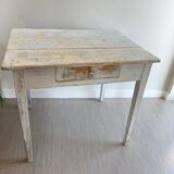Old farmhouse table in weathered wood