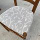 6 vintage dining room chairs in solid wood and gray fabric